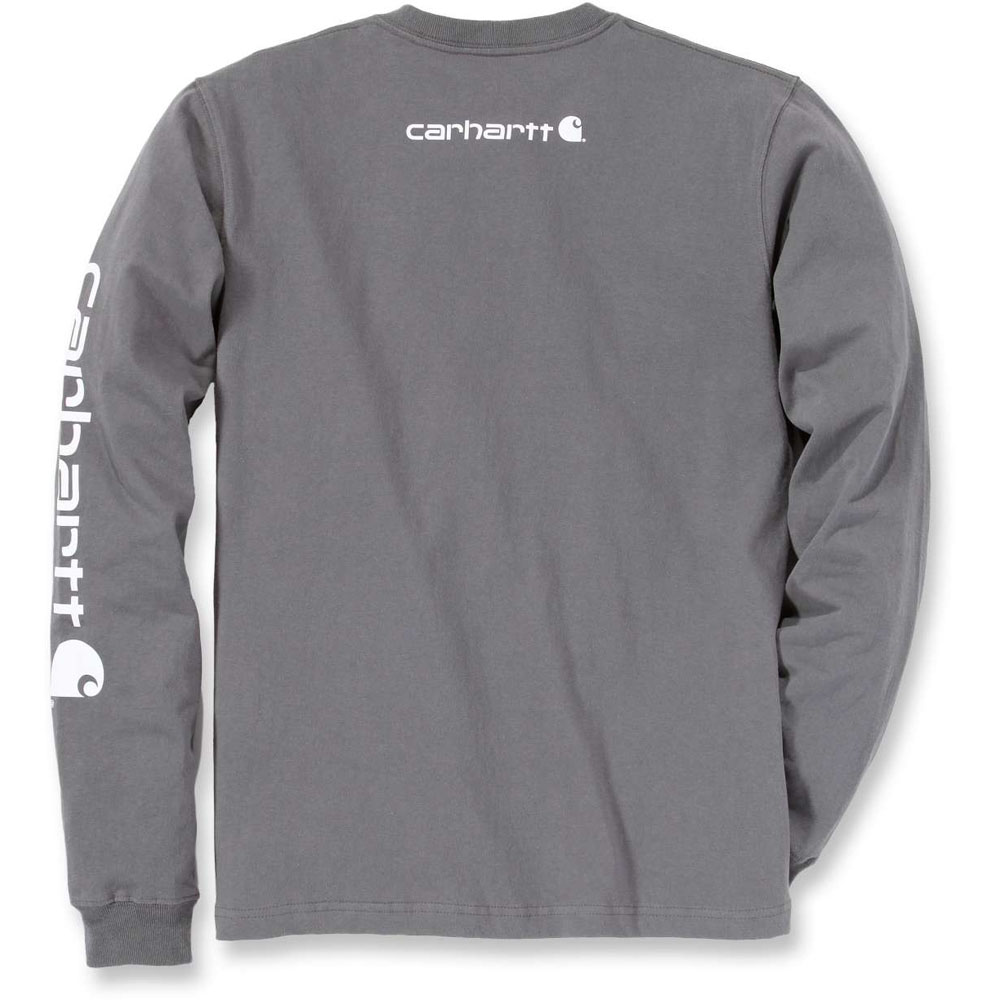 Carhartt Mens Long Sleeve Rib Knit Crew Neck Signature Logo T-Shirt | eBay