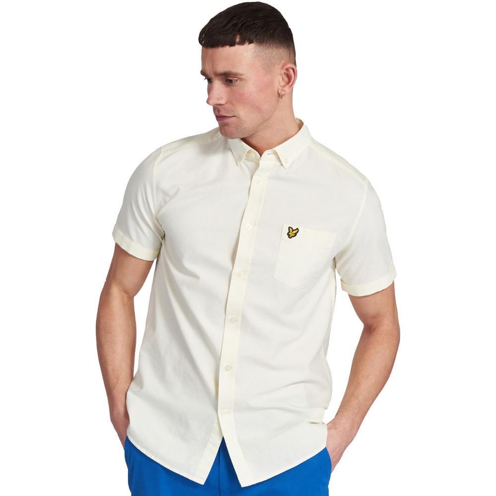 lyle-scott-mens-short-sleeve-regular-fit-oxford-shirt-ebay