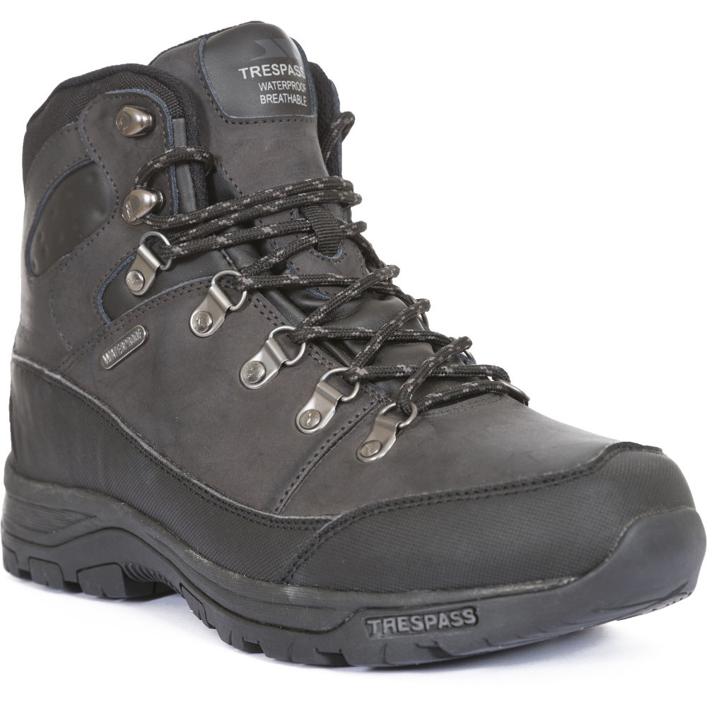 Trespass Mens Thorburn Mid Cut Leather Waterproof Walking Hiking Boots ...