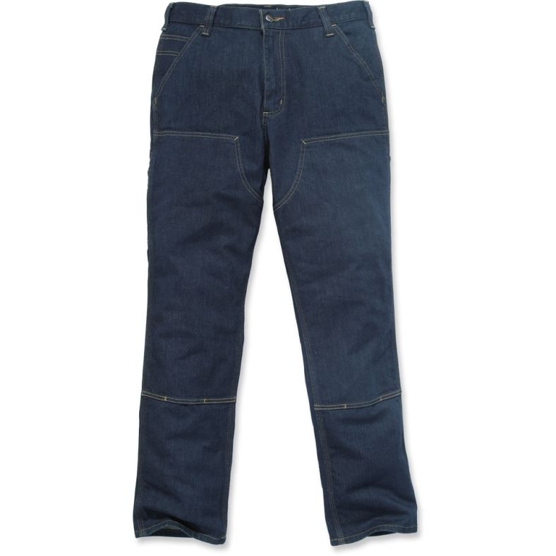 Carhartt Mens Double Front Relaxed Fit Denim Dungaree Jeans