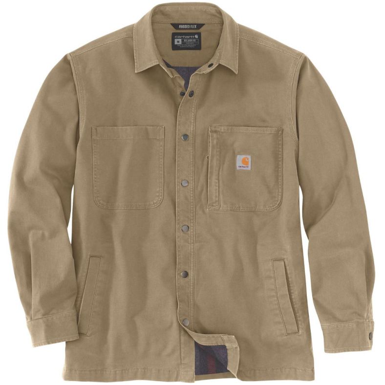 Carhartt Mens Fleece Lined Snap Front Shirt Jacket