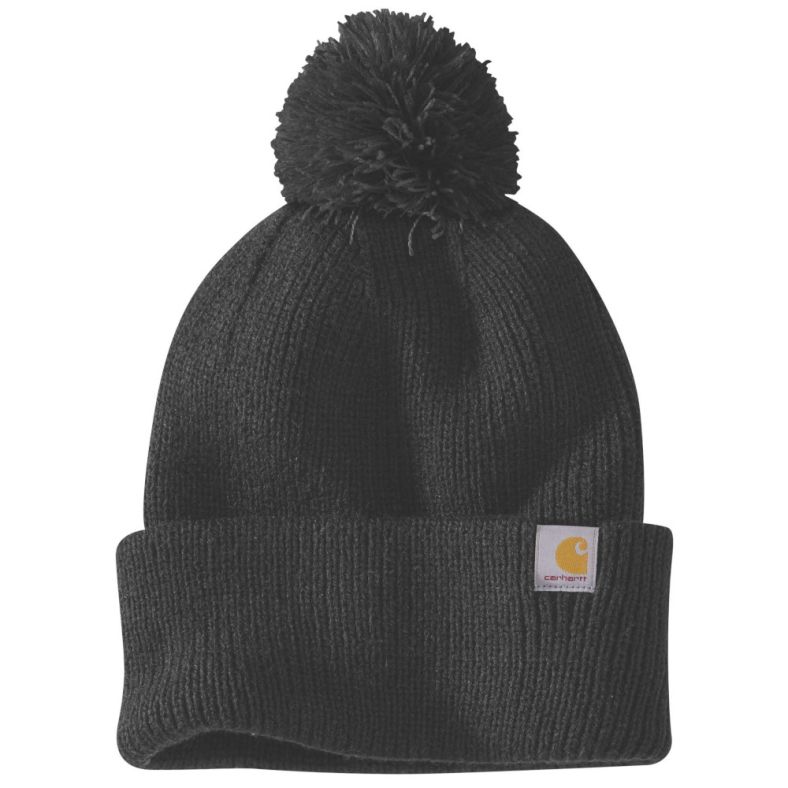 Black and white carhartt beanie best sale