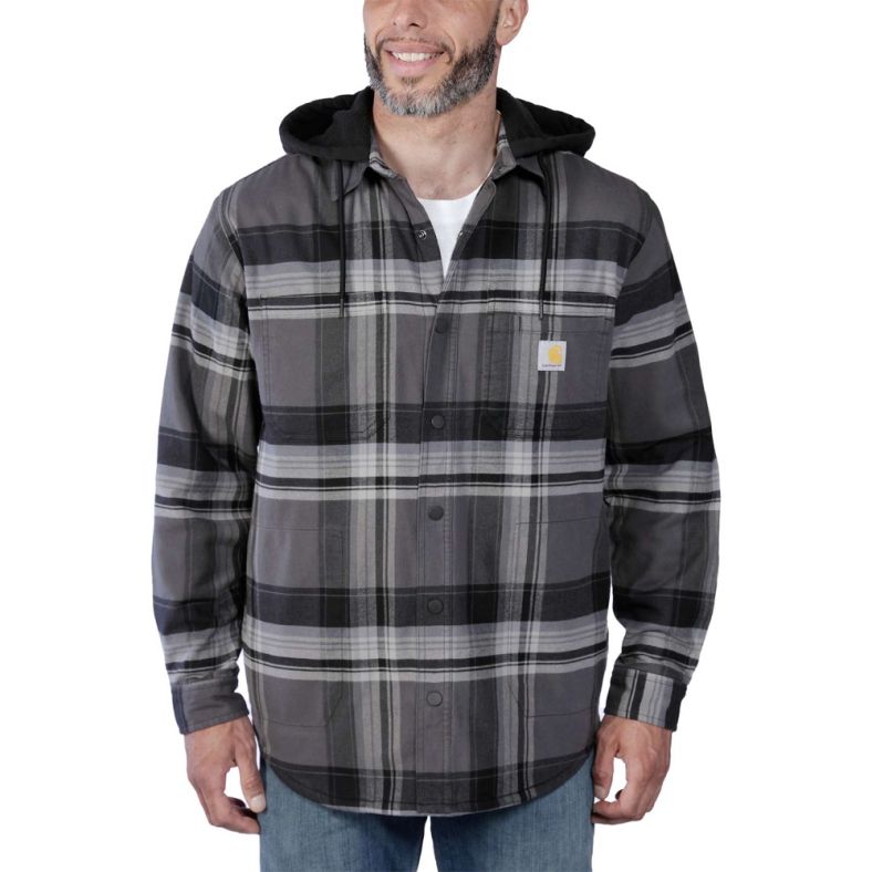 Sherpa lined hooded flannel jacket online