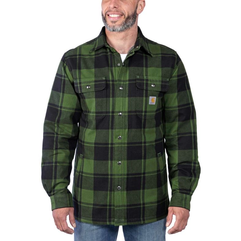 Carhartt Mens Flannel Sherpa Lined Shirt Jacket Brookes